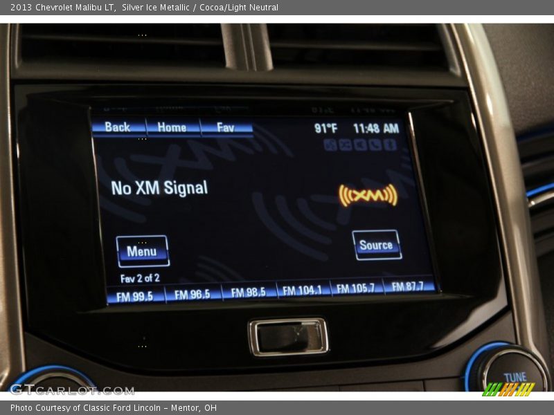 Silver Ice Metallic / Cocoa/Light Neutral 2013 Chevrolet Malibu LT