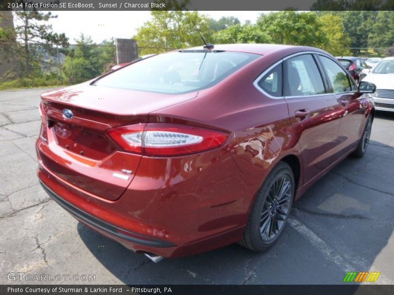 Sunset / Charcoal Black 2014 Ford Fusion SE EcoBoost