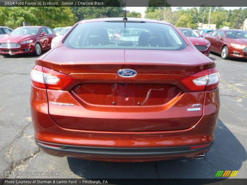 Sunset / Charcoal Black 2014 Ford Fusion SE EcoBoost