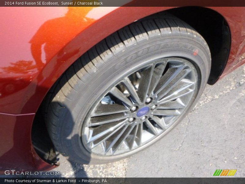Sunset / Charcoal Black 2014 Ford Fusion SE EcoBoost