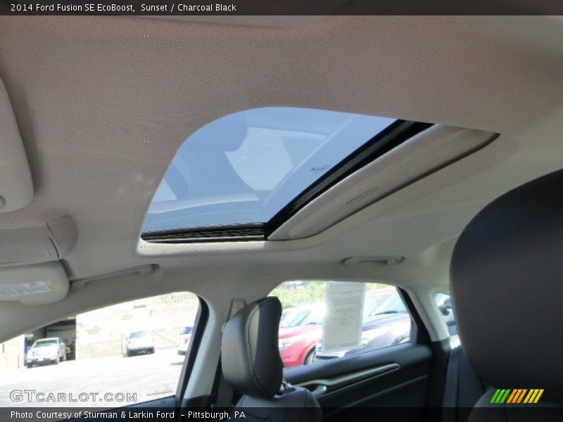 Sunset / Charcoal Black 2014 Ford Fusion SE EcoBoost