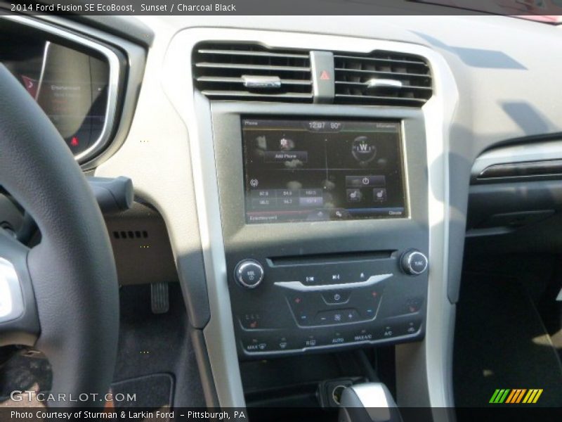 Sunset / Charcoal Black 2014 Ford Fusion SE EcoBoost
