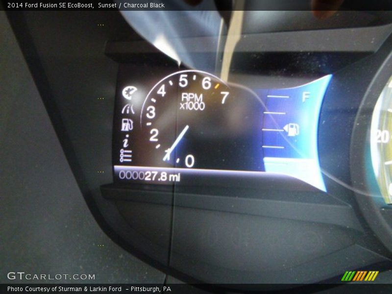 Sunset / Charcoal Black 2014 Ford Fusion SE EcoBoost