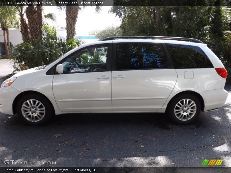 Blizzard Pearl Tricoat / Stone 2010 Toyota Sienna Limited