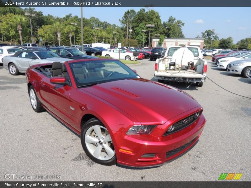Ruby Red / Charcoal Black 2014 Ford Mustang GT Convertible