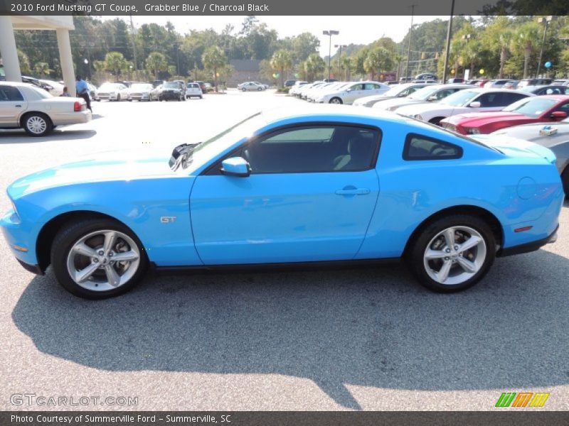 Grabber Blue / Charcoal Black 2010 Ford Mustang GT Coupe