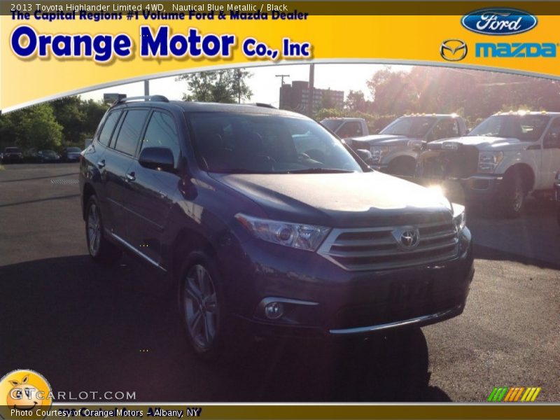 Nautical Blue Metallic / Black 2013 Toyota Highlander Limited 4WD