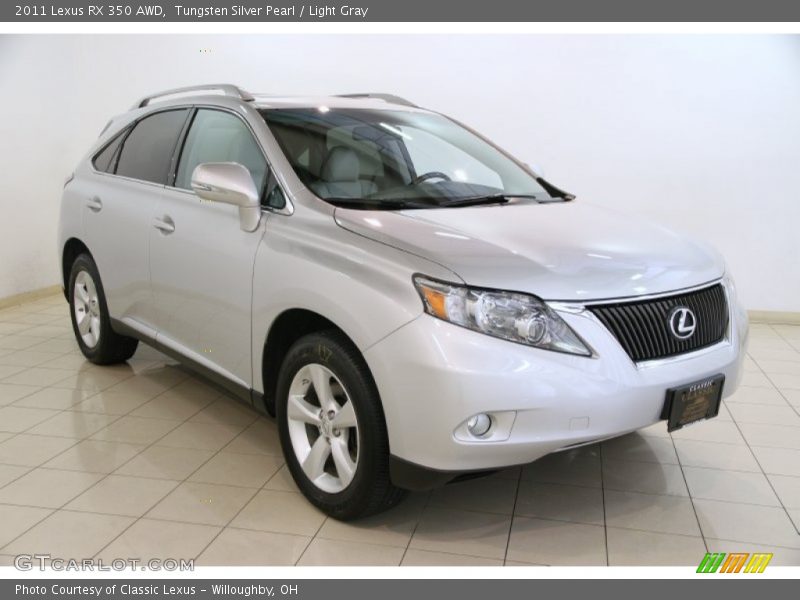 Tungsten Silver Pearl / Light Gray 2011 Lexus RX 350 AWD