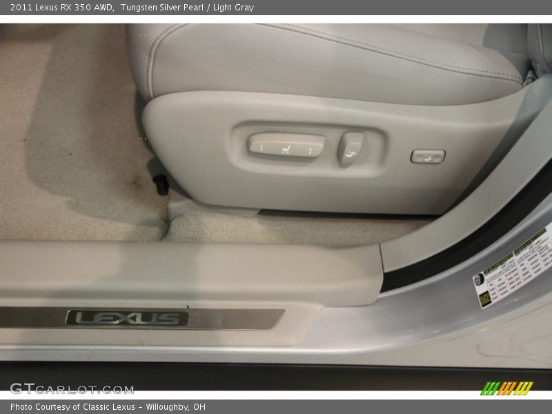 Tungsten Silver Pearl / Light Gray 2011 Lexus RX 350 AWD