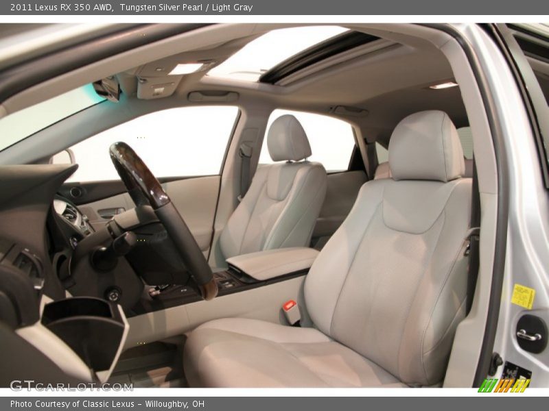 Tungsten Silver Pearl / Light Gray 2011 Lexus RX 350 AWD