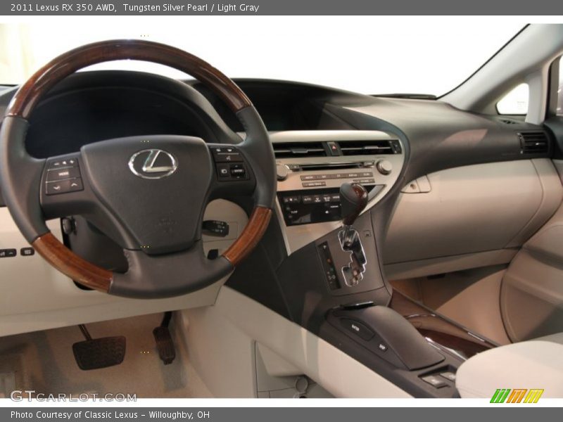 Tungsten Silver Pearl / Light Gray 2011 Lexus RX 350 AWD