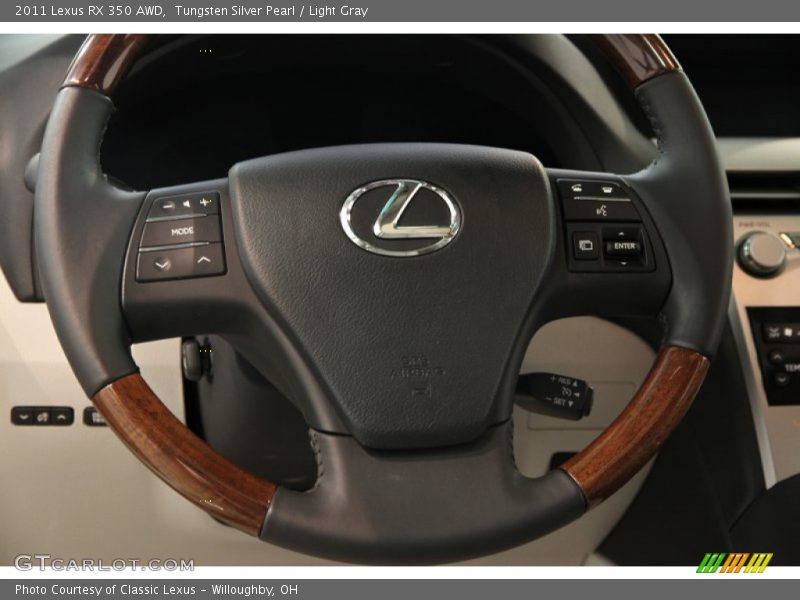Tungsten Silver Pearl / Light Gray 2011 Lexus RX 350 AWD