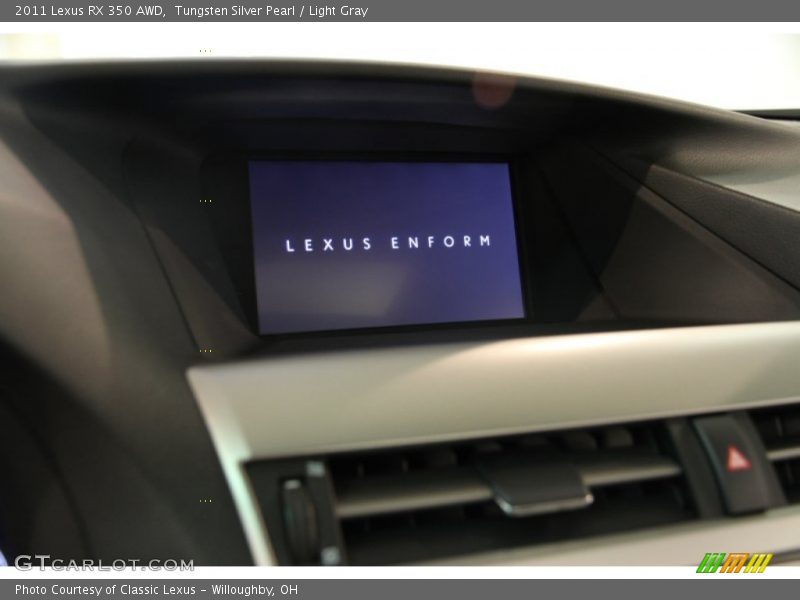 Tungsten Silver Pearl / Light Gray 2011 Lexus RX 350 AWD