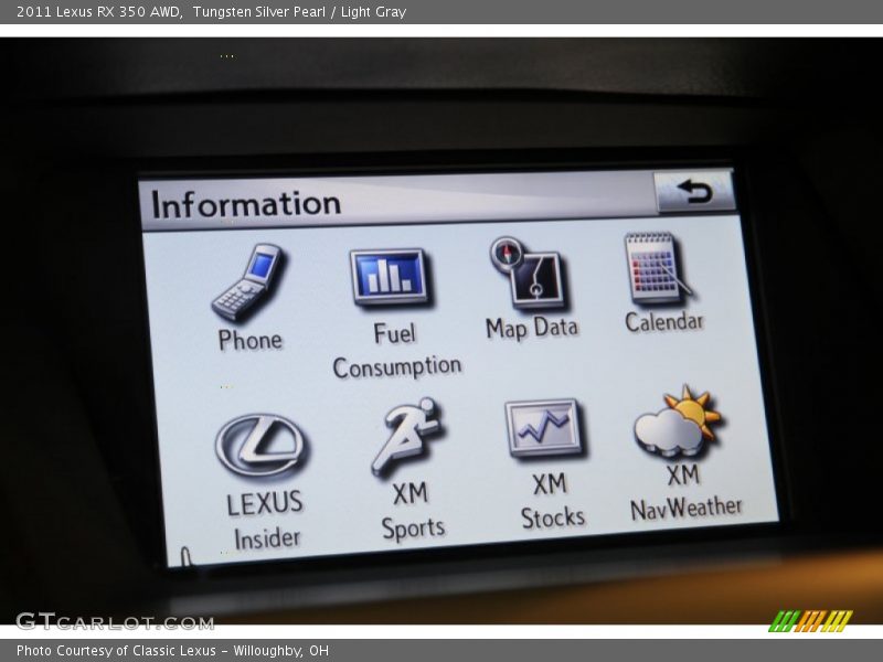 Tungsten Silver Pearl / Light Gray 2011 Lexus RX 350 AWD