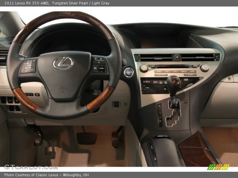 Tungsten Silver Pearl / Light Gray 2011 Lexus RX 350 AWD