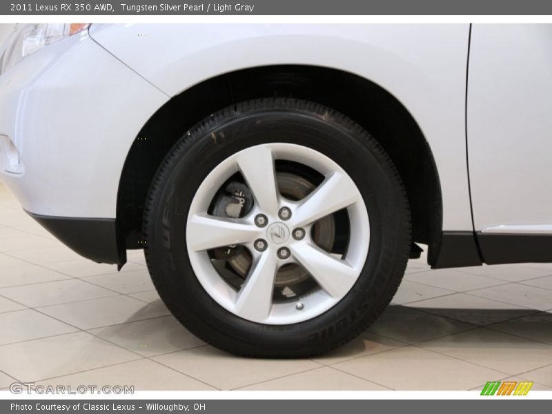 Tungsten Silver Pearl / Light Gray 2011 Lexus RX 350 AWD
