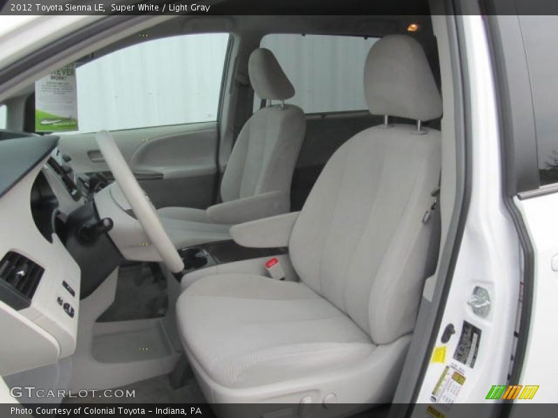 Super White / Light Gray 2012 Toyota Sienna LE