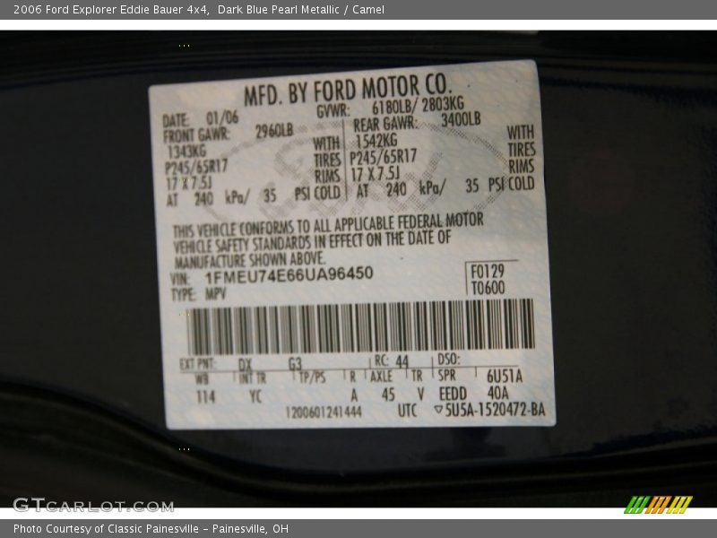 Dark Blue Pearl Metallic / Camel 2006 Ford Explorer Eddie Bauer 4x4