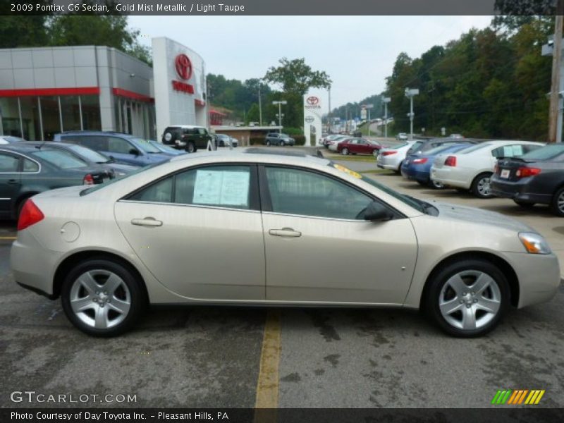 Gold Mist Metallic / Light Taupe 2009 Pontiac G6 Sedan