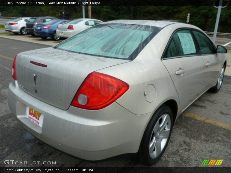 Gold Mist Metallic / Light Taupe 2009 Pontiac G6 Sedan