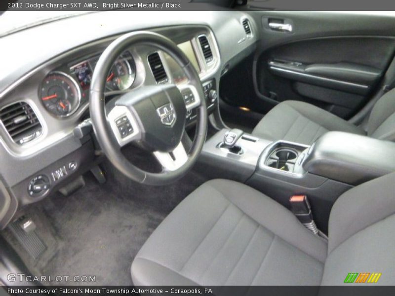 Bright Silver Metallic / Black 2012 Dodge Charger SXT AWD
