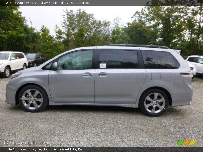 Silver Sky Metallic / Dark Charcoal 2014 Toyota Sienna SE