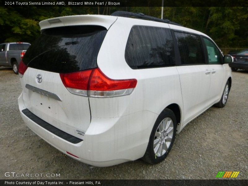 Blizzard White Pearl / Bisque 2014 Toyota Sienna Limited AWD
