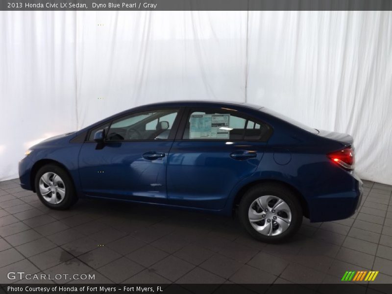 Dyno Blue Pearl / Gray 2013 Honda Civic LX Sedan