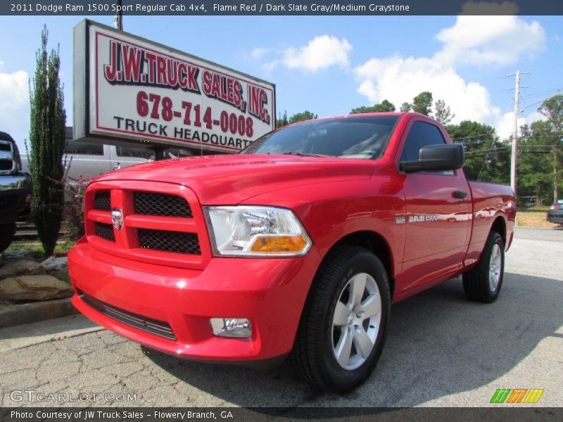 Flame Red / Dark Slate Gray/Medium Graystone 2011 Dodge Ram 1500 Sport Regular Cab 4x4