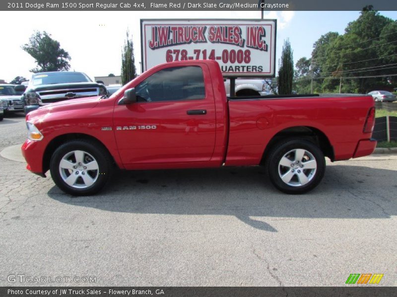Flame Red / Dark Slate Gray/Medium Graystone 2011 Dodge Ram 1500 Sport Regular Cab 4x4