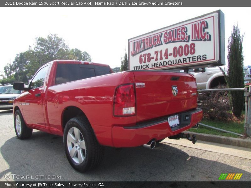 Flame Red / Dark Slate Gray/Medium Graystone 2011 Dodge Ram 1500 Sport Regular Cab 4x4