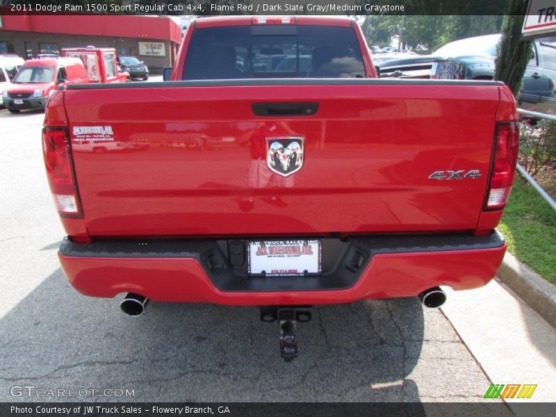 Flame Red / Dark Slate Gray/Medium Graystone 2011 Dodge Ram 1500 Sport Regular Cab 4x4