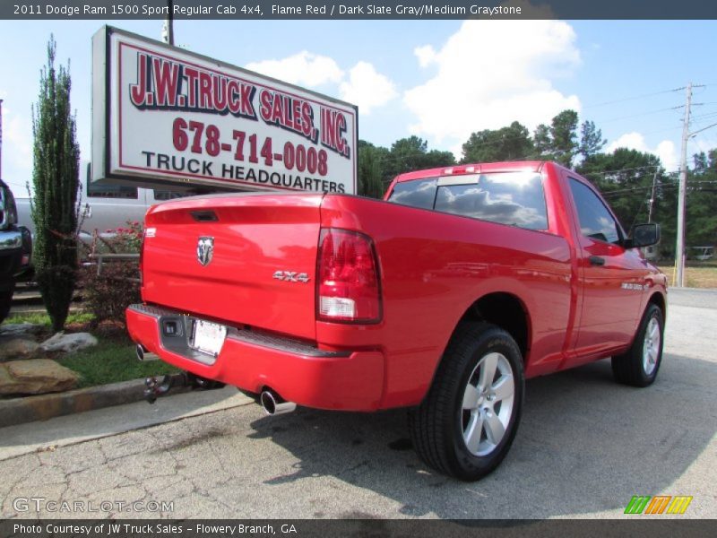 Flame Red / Dark Slate Gray/Medium Graystone 2011 Dodge Ram 1500 Sport Regular Cab 4x4