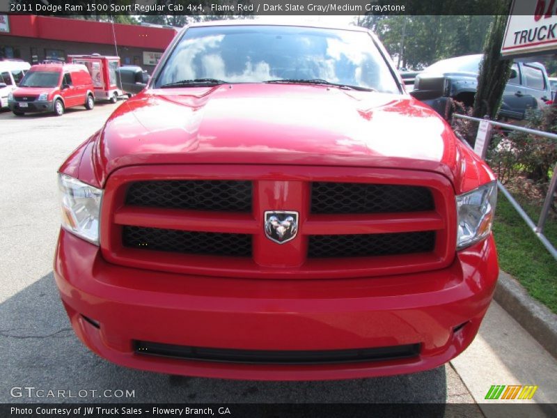 Flame Red / Dark Slate Gray/Medium Graystone 2011 Dodge Ram 1500 Sport Regular Cab 4x4