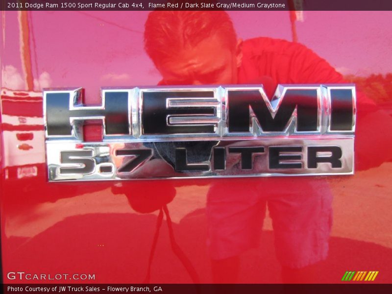 Flame Red / Dark Slate Gray/Medium Graystone 2011 Dodge Ram 1500 Sport Regular Cab 4x4