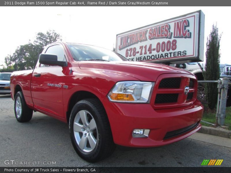 Flame Red / Dark Slate Gray/Medium Graystone 2011 Dodge Ram 1500 Sport Regular Cab 4x4