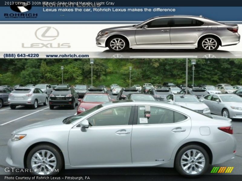 Silver Lining Metallic / Light Gray 2013 Lexus ES 300h Hybrid