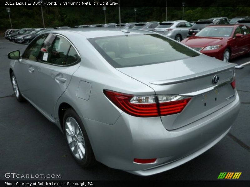Silver Lining Metallic / Light Gray 2013 Lexus ES 300h Hybrid