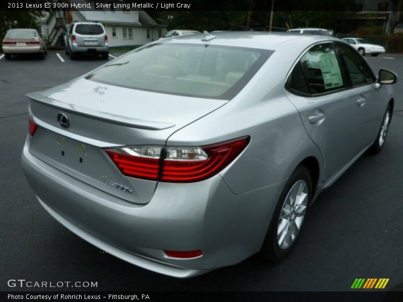 Silver Lining Metallic / Light Gray 2013 Lexus ES 300h Hybrid