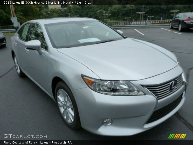 Silver Lining Metallic / Light Gray 2013 Lexus ES 300h Hybrid