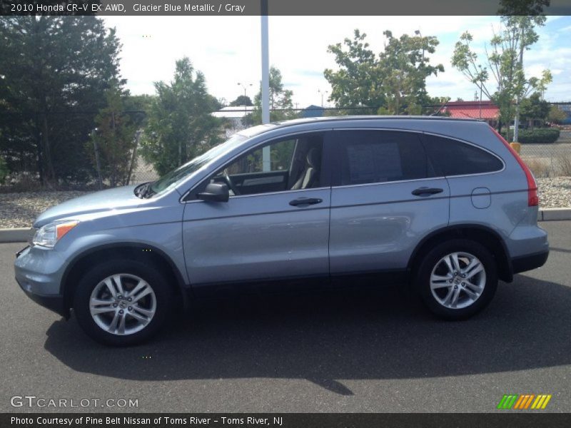Glacier Blue Metallic / Gray 2010 Honda CR-V EX AWD