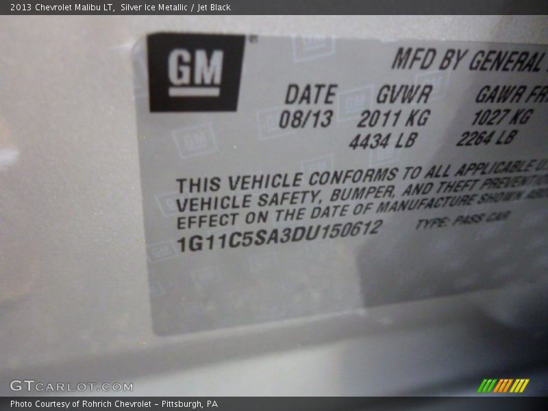 Silver Ice Metallic / Jet Black 2013 Chevrolet Malibu LT