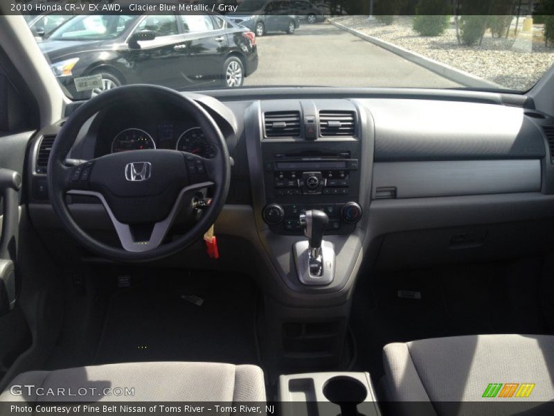 Glacier Blue Metallic / Gray 2010 Honda CR-V EX AWD