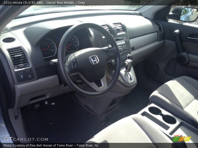 Glacier Blue Metallic / Gray 2010 Honda CR-V EX AWD