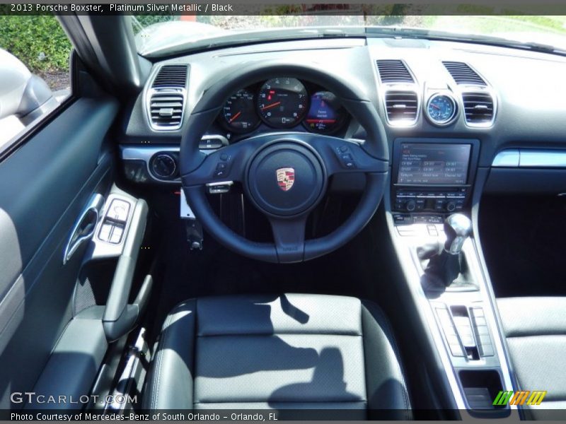 Platinum Silver Metallic / Black 2013 Porsche Boxster