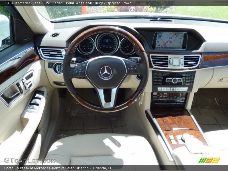 Polar White / Silk Beige/Espresso Brown 2014 Mercedes-Benz E 350 Sedan