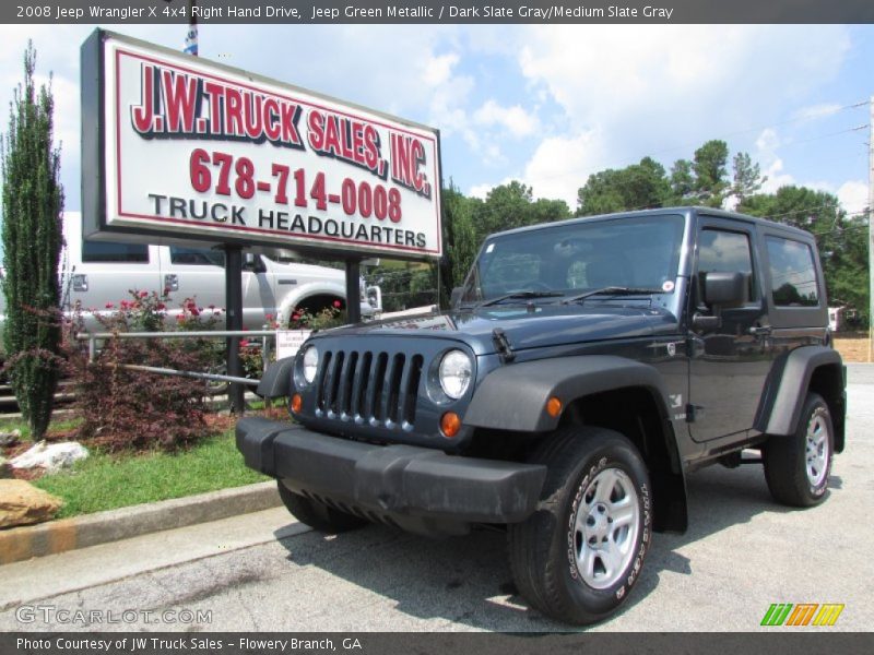 Jeep Green Metallic / Dark Slate Gray/Medium Slate Gray 2008 Jeep Wrangler X 4x4 Right Hand Drive