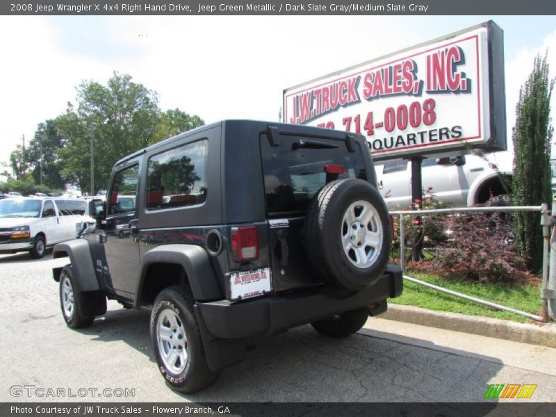 Jeep Green Metallic / Dark Slate Gray/Medium Slate Gray 2008 Jeep Wrangler X 4x4 Right Hand Drive