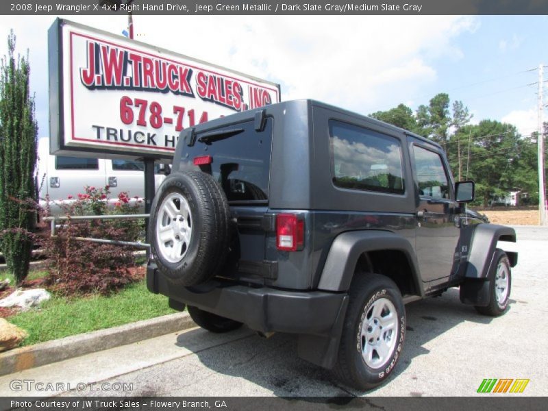Jeep Green Metallic / Dark Slate Gray/Medium Slate Gray 2008 Jeep Wrangler X 4x4 Right Hand Drive