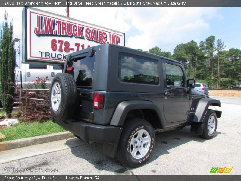Jeep Green Metallic / Dark Slate Gray/Medium Slate Gray 2008 Jeep Wrangler X 4x4 Right Hand Drive